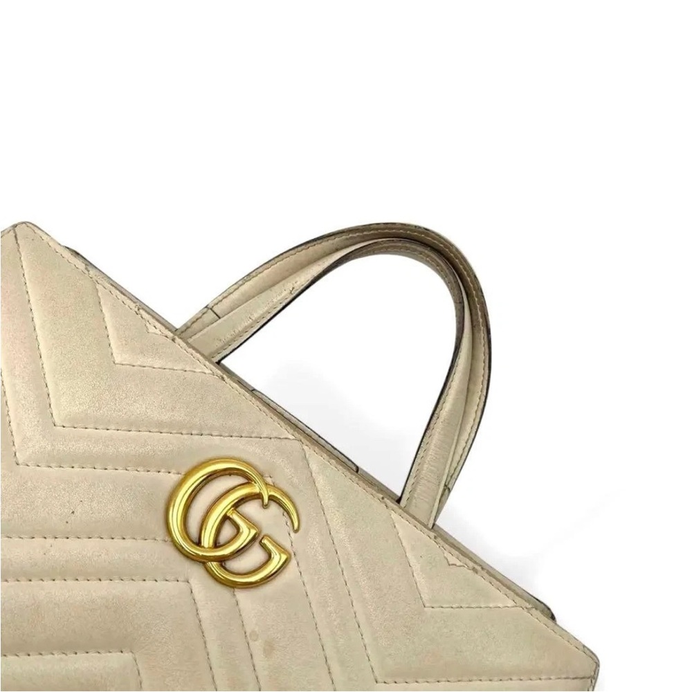 Gucci Cream Satchel with Gold Accents - Picture 8 of 16